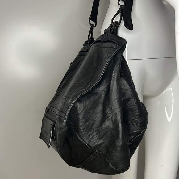 Annette Gortz Large Pandora Leather Shoulder Crossbody Bag Charcoal Black Bag - Picture 13 of 16